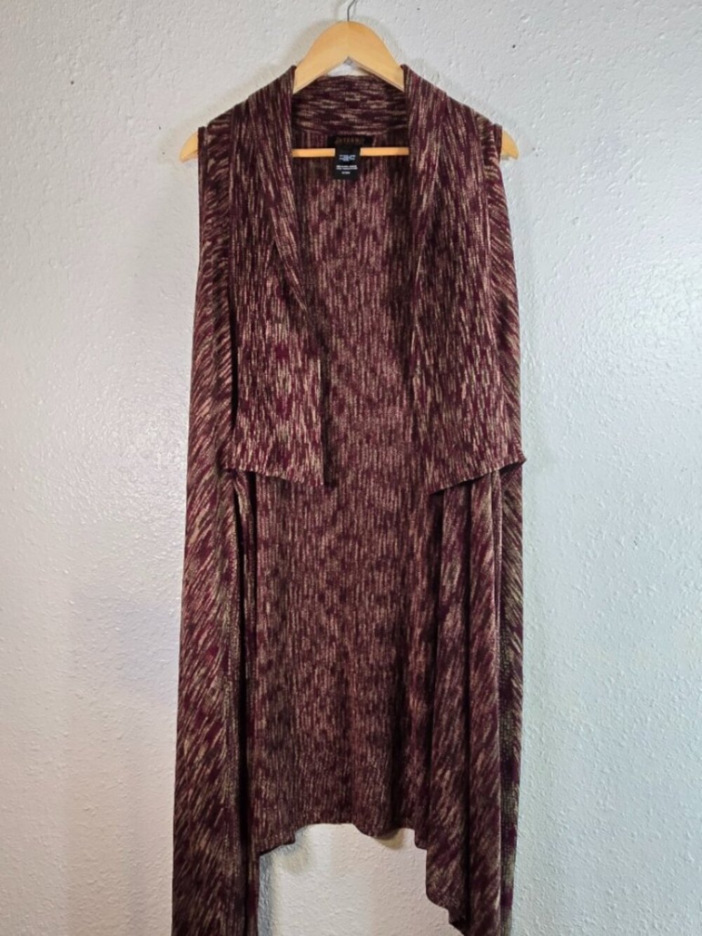 Shyanne long open-front sleeveless knit duster vest